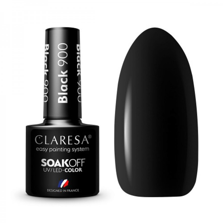 CLARESA hibridinis nagų lakas BLACK 900 -5g