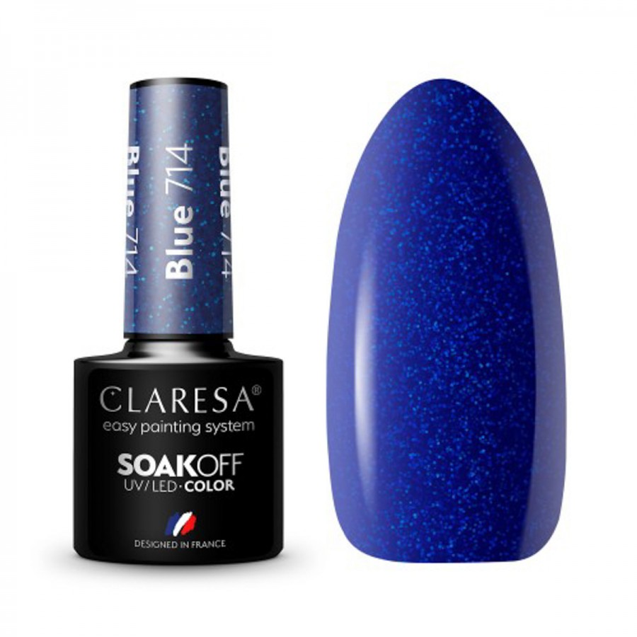 CLARESA hibridinis nagų lakas BLUE 714 -5g