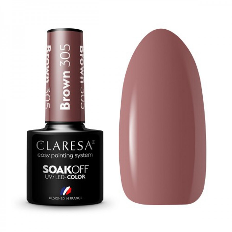 CLARESA hibridinis nagų lakas BROWN 305 -5g