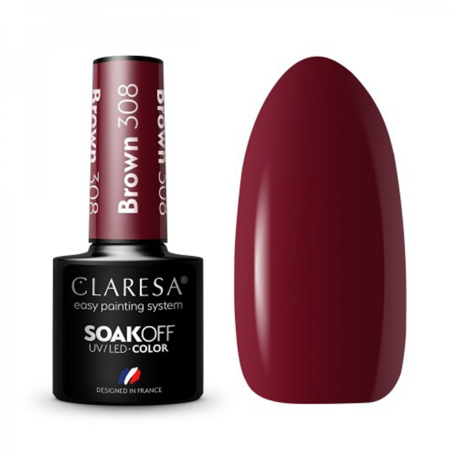 CLARESA hibridinis nagų lakas BROWN 308 -5g