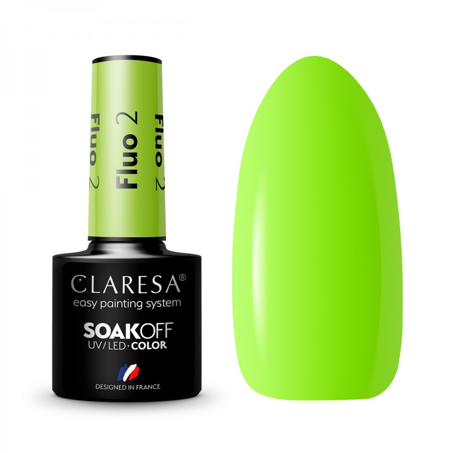 CLARESA hibridinis nagų lakas FLUO 2 -5g