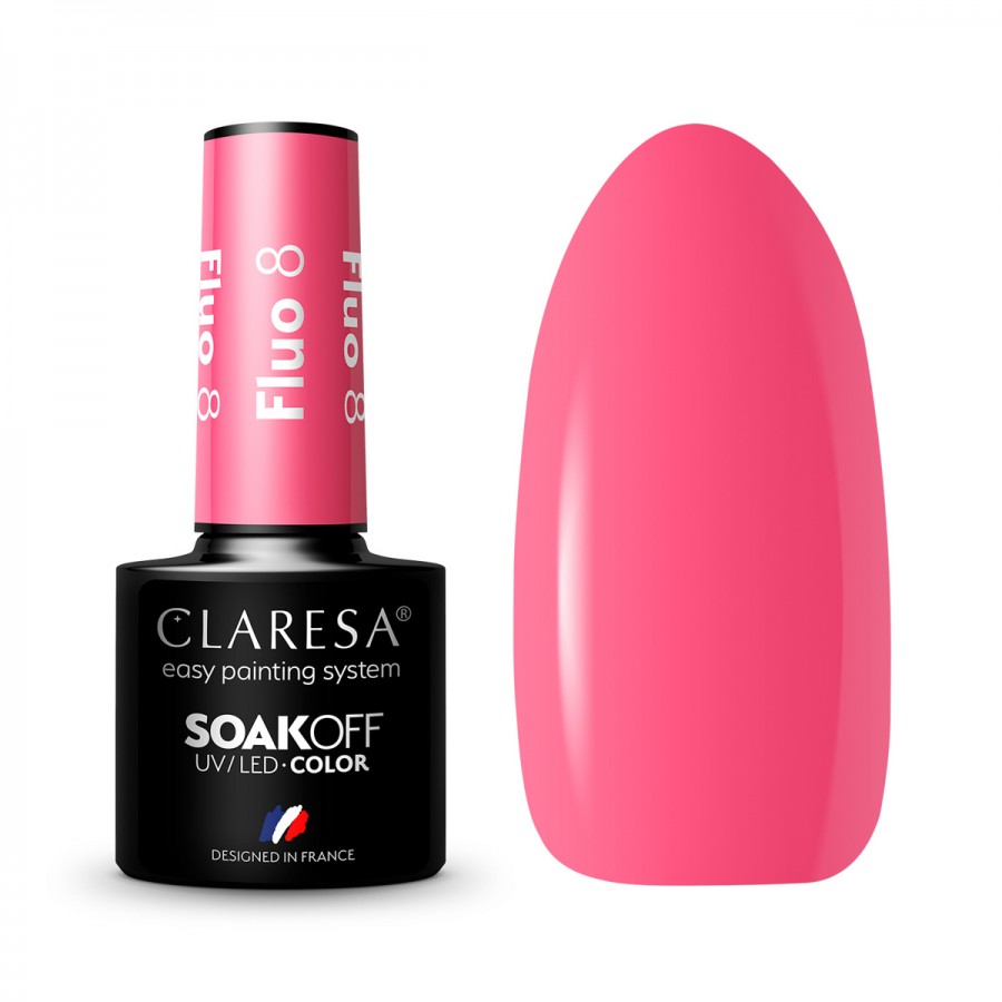 CLARESA hibridinis nagų lakas FLUO 8 -5g