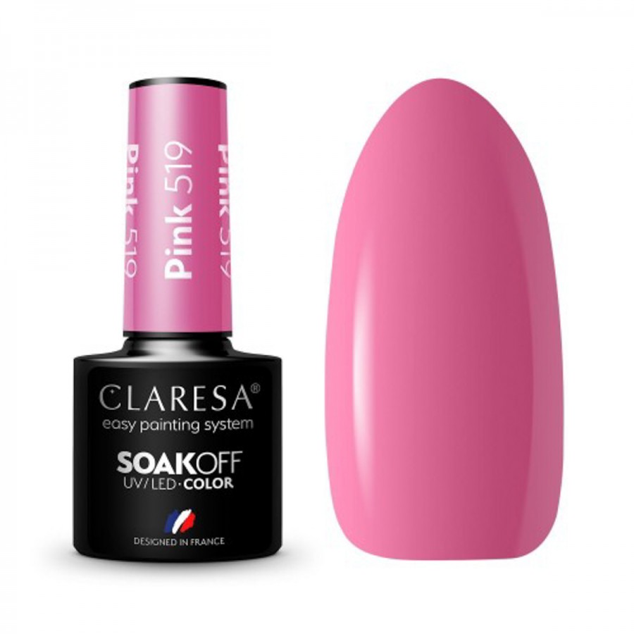 CLARESA hibridinis nagų lakas  PINK 519 -5g