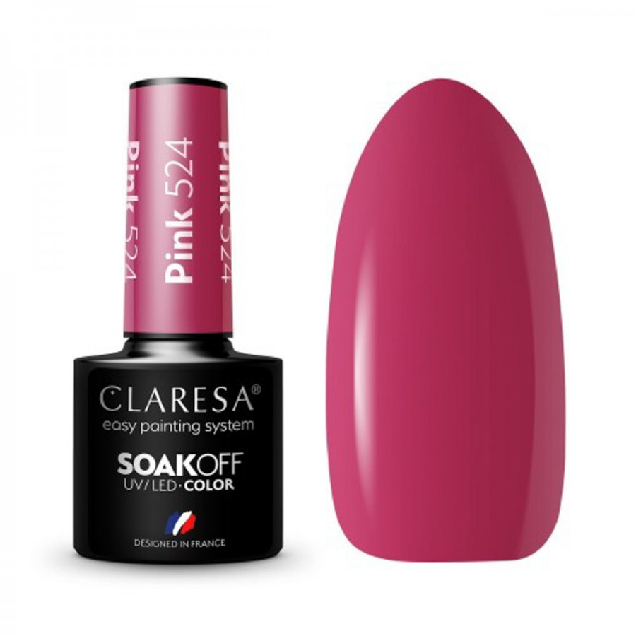 CLARESA hibridinis nagų lakas  PINK 524 -5g