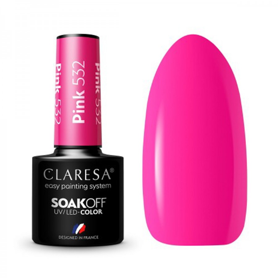 CLARESA hibridinis nagų lakas PINK 532 -5g