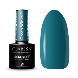 CLARESA hibridinis nagų lakas GREEN WINKS 2 -5g