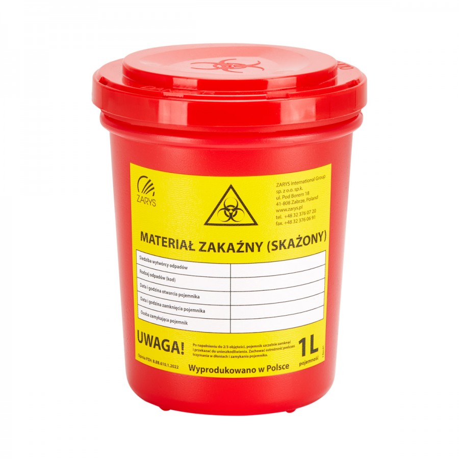 Medicininių atliekų konteineris 1 l