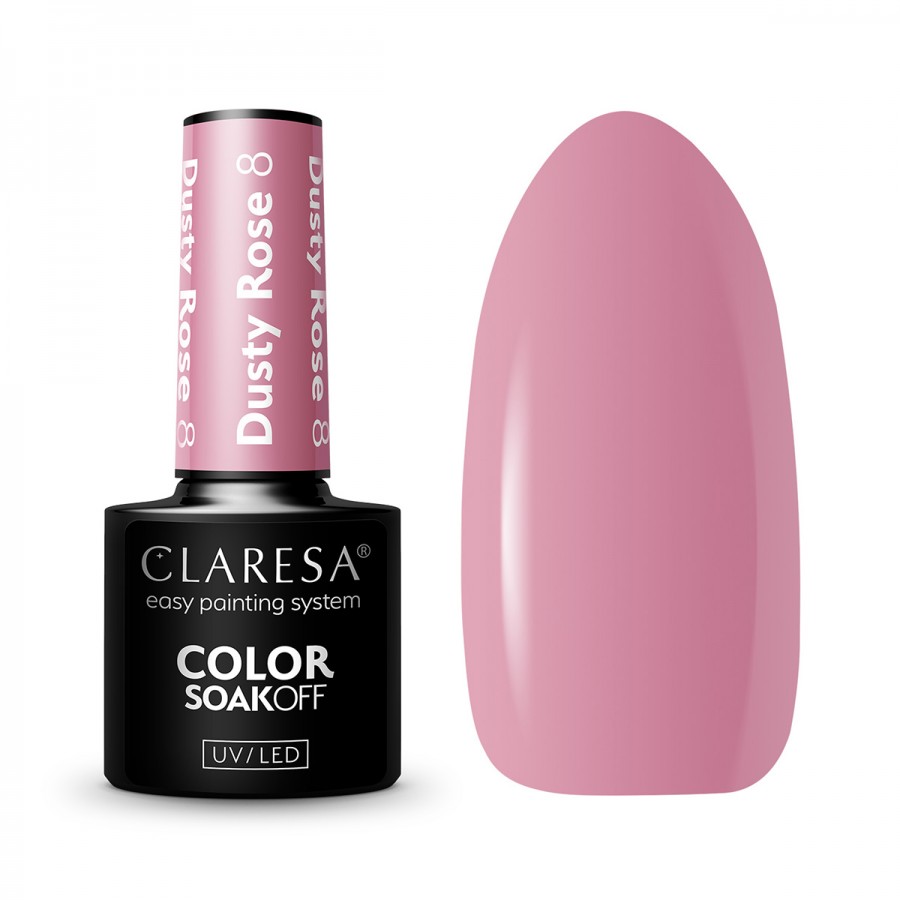 CLARESA hibridinis nagų lakas DUSTY ROSE 8 -5g