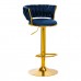 4Rico profesionali makiažo kėdė grožio salonams QS-B313a, mėlynas aksomitas