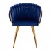 4Rico grožio salono laukiamojo kėdė QS-GW06G, mėlynas aksomas