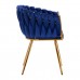 4Rico grožio salono laukiamojo kėdė QS-GW06G, mėlynas aksomas