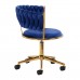 4Rico grožio salono kėdė su ratukais QS-GW01G, mėlynas aksomas