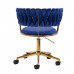 4Rico grožio salono kėdė su ratukais QS-GW01G, mėlynas aksomas