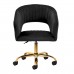4Rico grožio salono kėdė su ratukais QS-OF212G, juodas aksomas