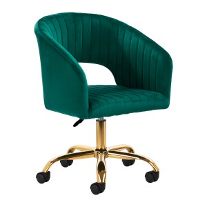 4Rico grožio salono kėdė su ratukais QS-OF212G, žalias aksomas