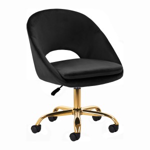 4Rico grožio salono kėdė su ratukais QS-MF18G, juodas aksomas