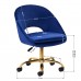 4Rico grožio salono kėdė su ratukais QS-MF18G, mėlynas aksomas