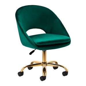 4Rico grožio salono kėdė su ratukais QS-MF18G, žaliasaksomas
