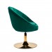 4Rico grožio salono kėdė stabiliu pagrindu QS-BL12B, žalias aksomas