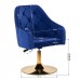4Rico grožio salono kėdė stabiliu pagrindu QS-BL14G, jmėlynas aksomas