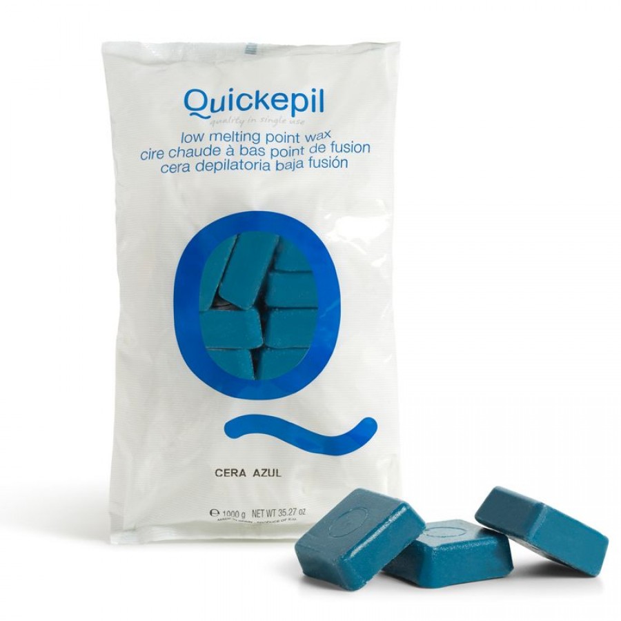 Kietasis vaškas depiliacijai QUICKEPIL 1 KG Mėlynas